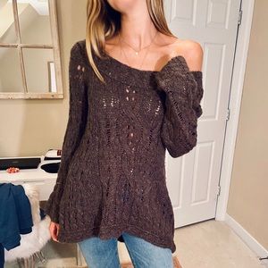 Oversized, off the shoulder sweater